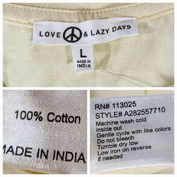 🔹️NWT Love & Lazy Days Yellow "Grand Canyon" Cuffed Sleeve Top Large - Picture 10 of 10